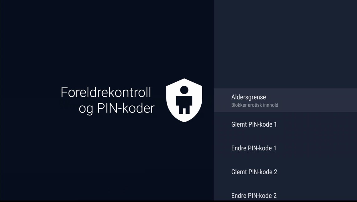 Foreldrekontroll og PIN -koder