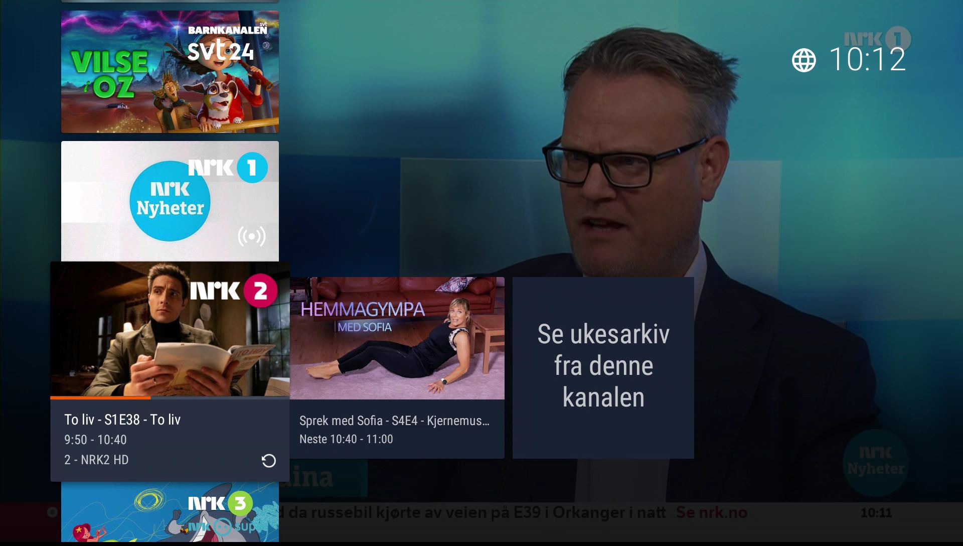 Snarvei til kanallister