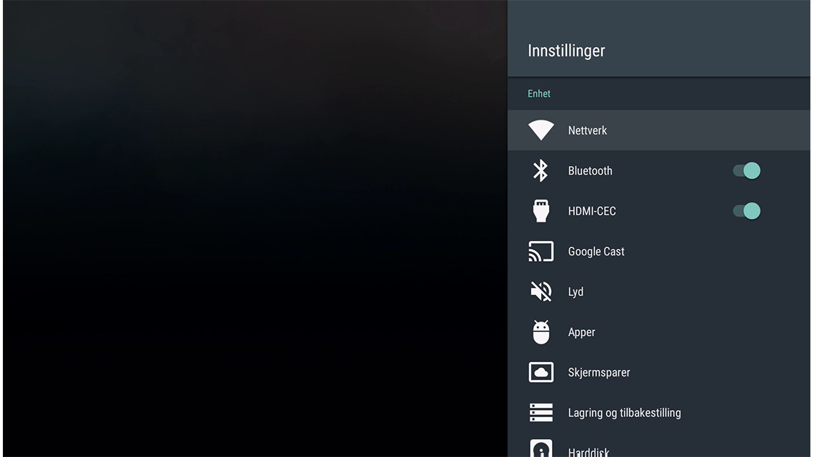 Gå til innstillinger